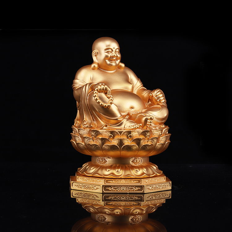 弥勒佛塑像 金色铜像
