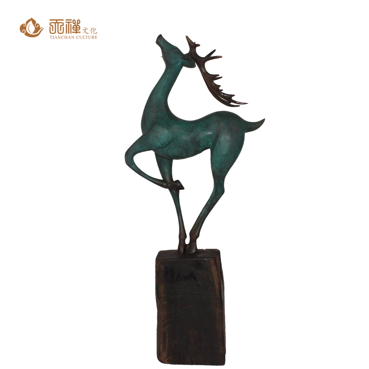 铜鹿雕塑 青铜鹿摆件