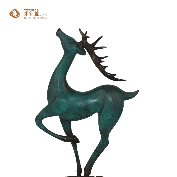 铜鹿雕塑 青铜鹿摆件