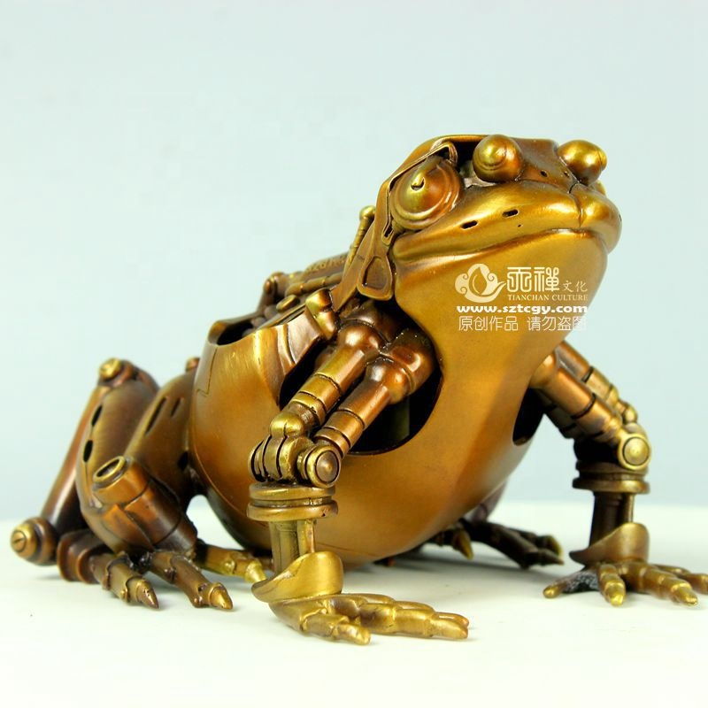 铜青蛙摆件 纯铜机械青蛙 铜雕手办