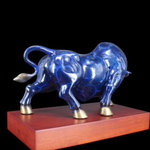 彩铜牛雕塑，铜雕牛摆件 运势如牛
